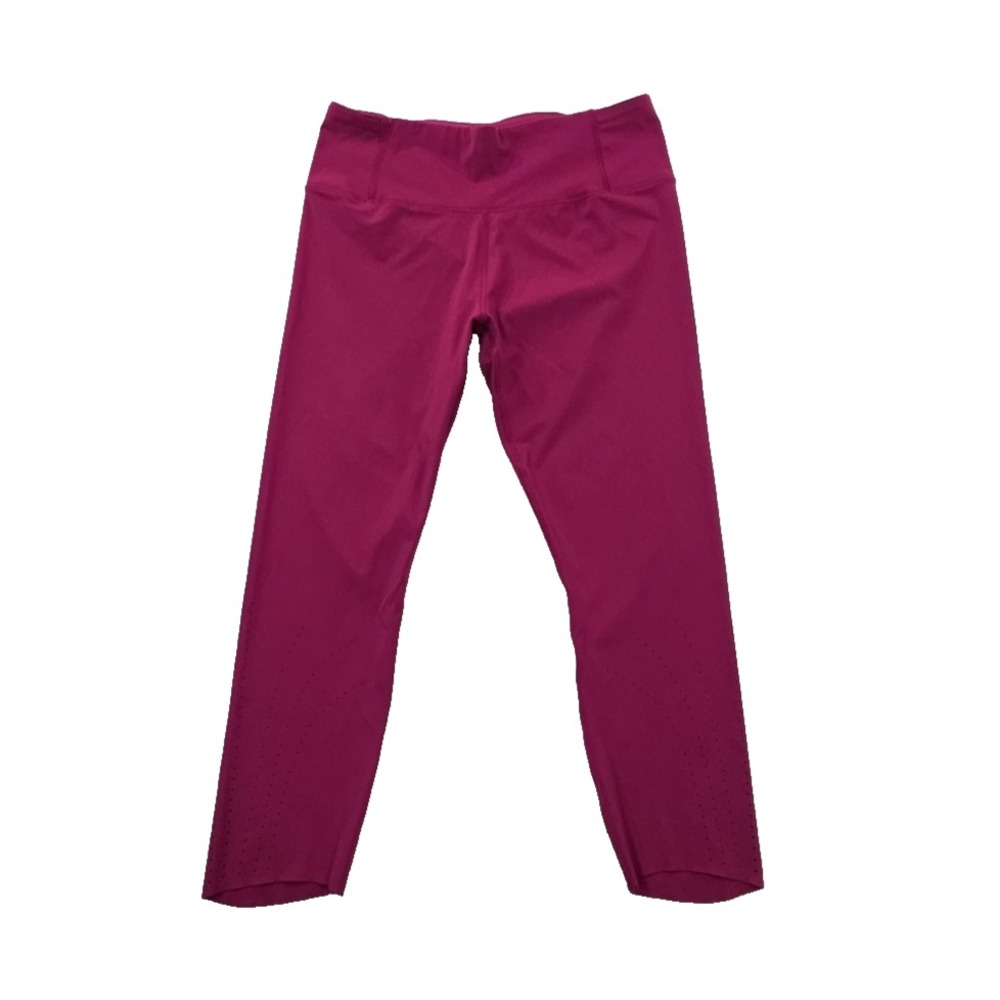 All In Motion Sleek Run Capri Leggings Womens L Cranberry EUC High-Rise Athletic